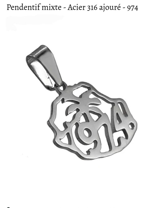 Pendentif île de la Réunion 974