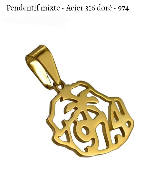 Pendentif île de la Réunion 974